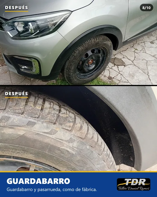 Guardabarro y pasarrueda reparados